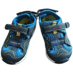 Stride Rite Blue and Yellow Sneakers with Velcro Straps